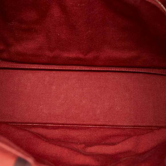 Hermes Foul Tote MM Bag Handbag Red Canvas Women's HERMES - Picture 8 of 9